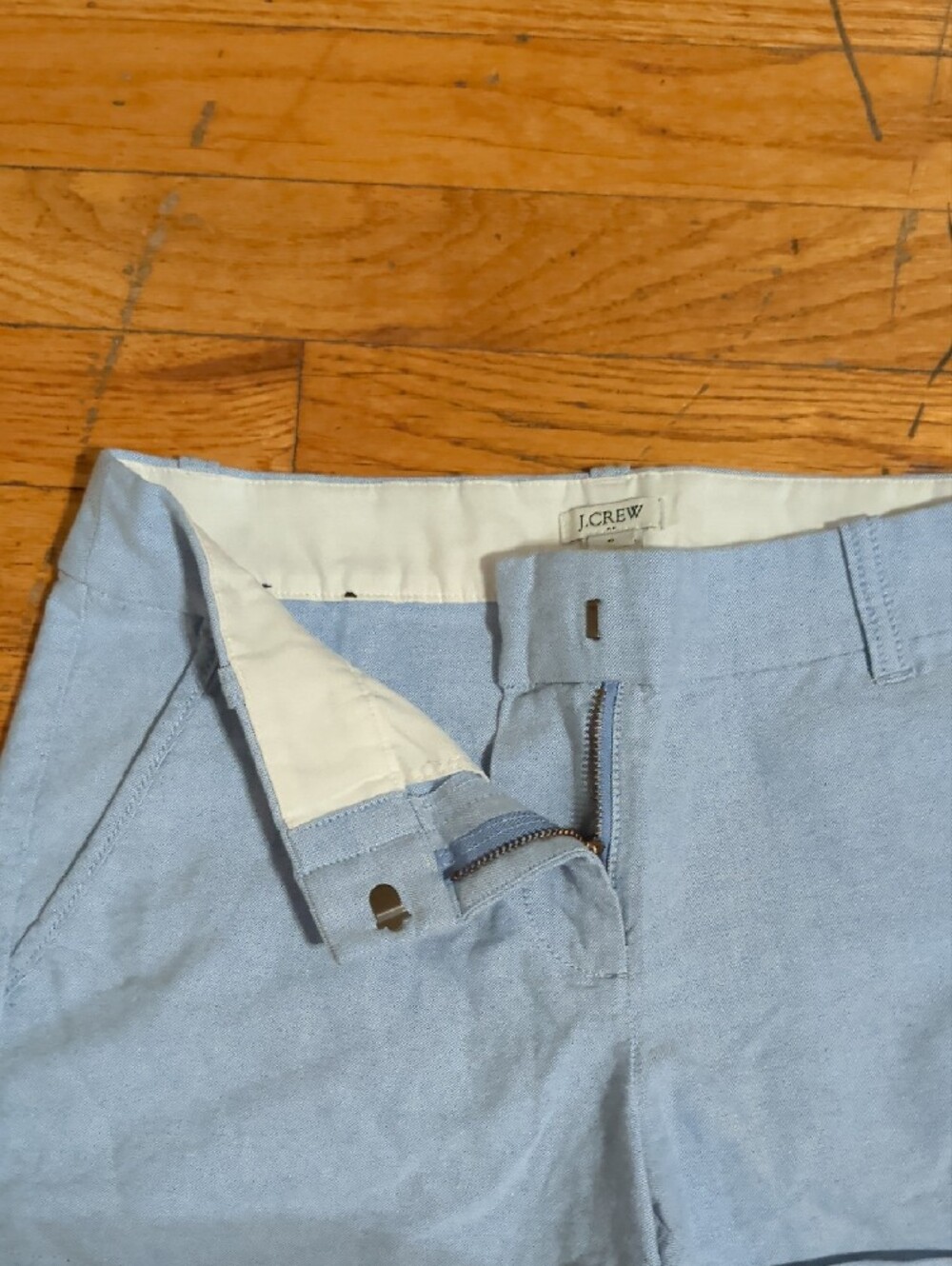 J. Crew Women's Blue Chino Cotton Shorts - Picture 2 of 4